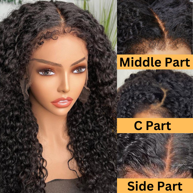 New User Exclusive |Sunber 4C Kinky Edge Kinky Curly Skin Melt Lace Front Wigs Natural Hairline Lace Closure Human Hair Wigs Pre Plucked