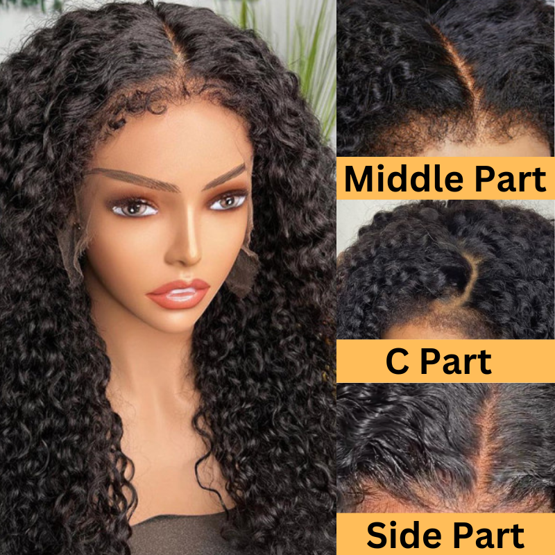 Sunber 4C Kinky Edge Kinky Curly Skin Melt Lace Front Wigs Natural Hairline Lace Closure Human Hair Wigs Pre Plucked