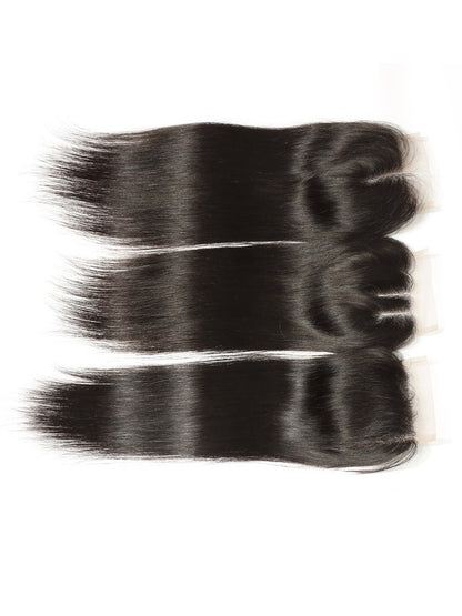 Sunber Virgin Peruvian Hair Straight Hair 4 Bundles With 4*4 Lace Closure, Hotsale Peruvian Hair Weaves