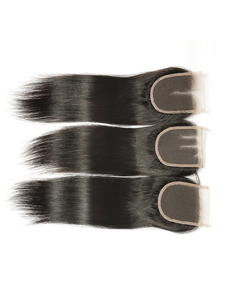 Sunber Virgin Peruvian Hair Straight Hair 4 Bundles With 4*4 Lace Closure, Hotsale Peruvian Hair Weaves