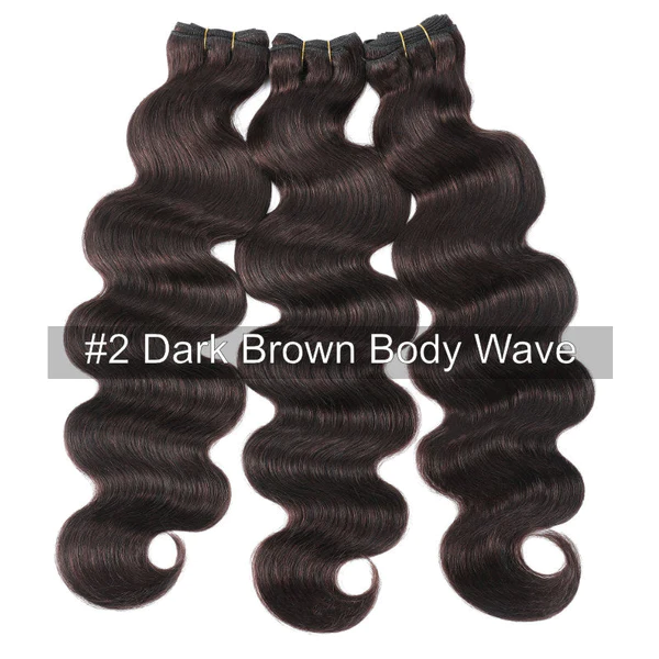 3500 Points Redeem Sunber 3 Pcs #2 Dark Brown Hair Bundles Body Wave Human Hair Weave