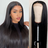 【18inch=$96】Sunber Silk Straight Invisible Lace Closure Wig 4 By 4 lace Wigs 200% Density Human Hair Wigs Flash Sale