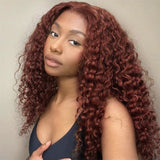 2023 trendy color reddish brown human hair wigs