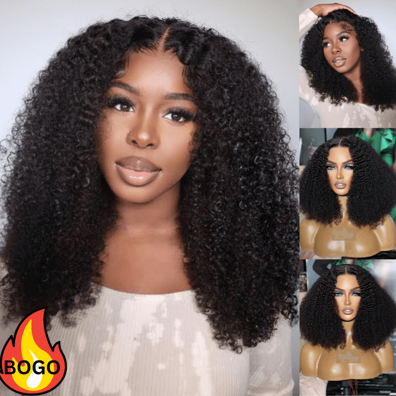 BOGO Sunber Wear & Go Kinky Curly Upgrade 6x4.75 Pre-Cut Lace Wigs Beginner Friendly