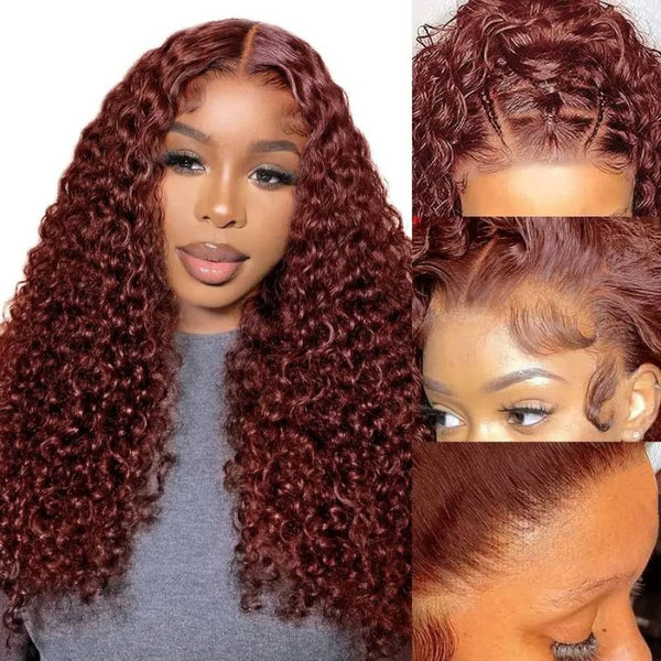 Extra 70% OFF | Sunber Reddish Brown Jerry Curly 7×5 Bye Bye Knots Lace Front Wig Real Human Hair