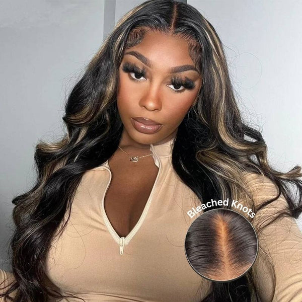 Extra 70% Off Sunber 7×5 Bye Bye Knots Chocolate Brown With Blonde Highlights Pre-Cut Lace Body Wave Wig