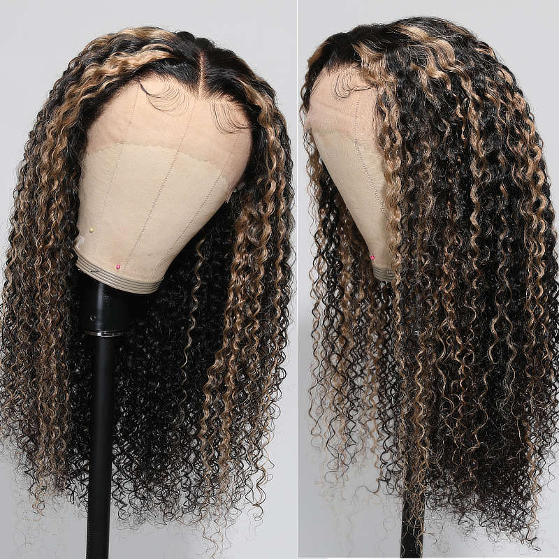 Sunber Balayage Blonde Highlight Curly 13x4 Lace Front Wig Pre-Plucked With Babyhair