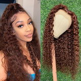 Clearance Sale Reddish Brown Wet And Wavy Lace Front Water Wave Wig Flash Sale