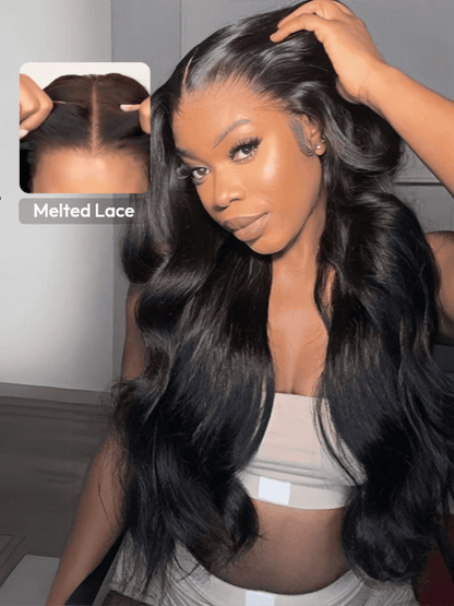 Sunber 13x4 Pre-Everything Pull And Go Drawstring Loose Wave with Face Framing Curtain Bangs Wig Flash Sale