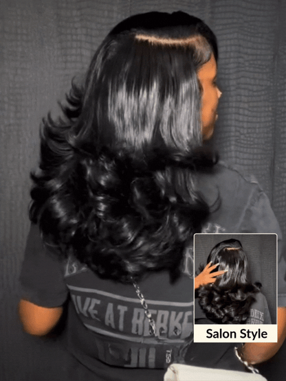 Sunber 200% Density Effortlessly Feathered Hairstyles 7x5 Pre Cut Lace Wig With Layered Haircuts