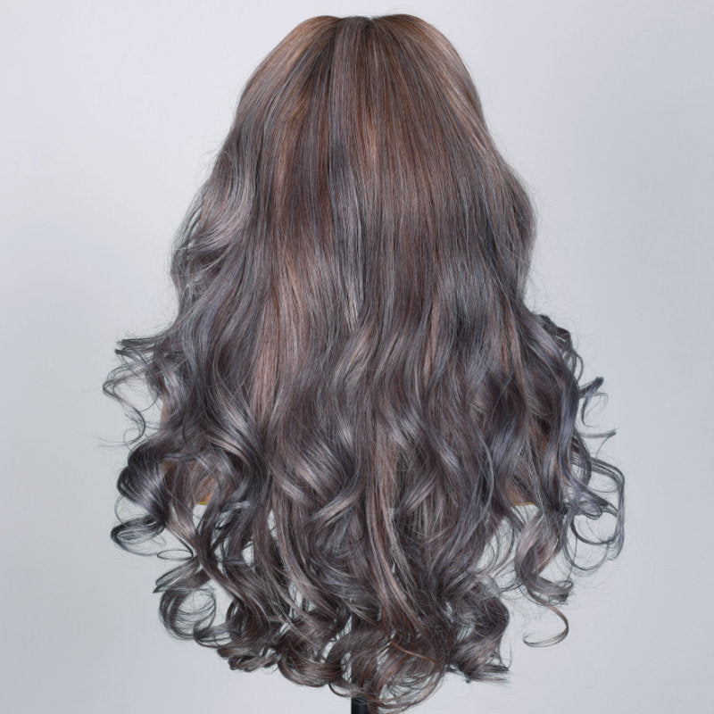 Sunber Smokey Mauve Highlights Lace Front Wig 