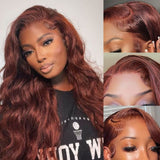 Flash Sale Sunber Body Wave Grab And Go Reddish Brown 6x4.75 Pre-Cut Lace Wigs Pre-Plucked