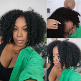 kinky curly short bob lace wig