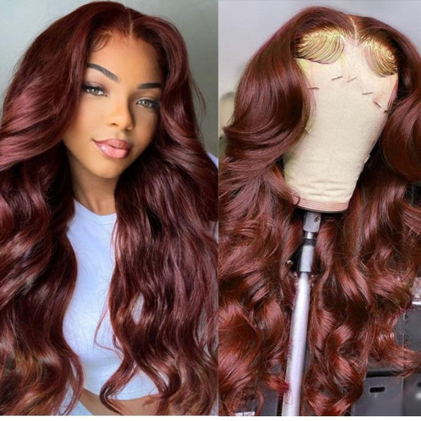 【22”=$99】Flash Sale Sunber Body Wave Wear & Go Reddish Brown 6x4.75 Pre-Cut Lace Wigs Pre-Plucked