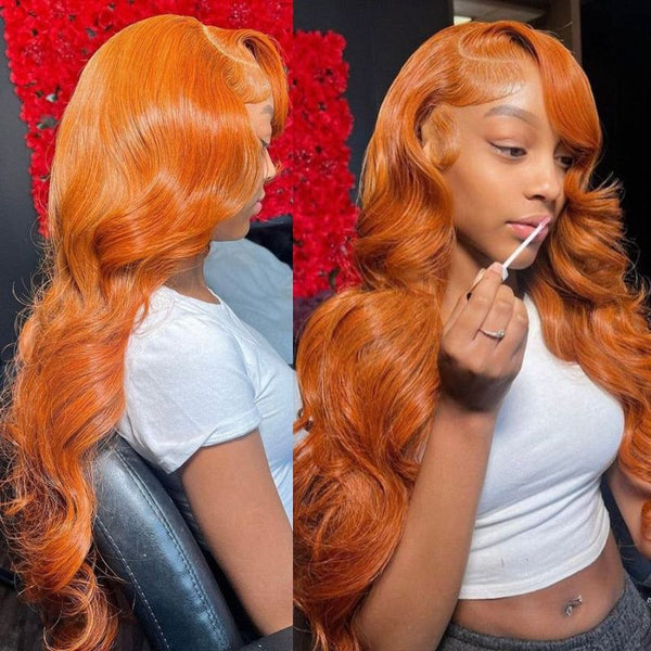 【13×4 Lace|20“= $89】Sunber Ginger Orange Body Wave 13x4 Lace Front Wigs Cinnamon Color Wigs 180% density Flash Sale