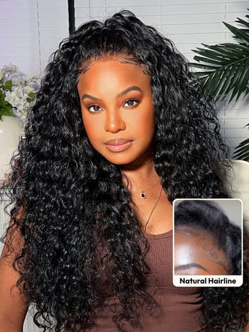$100 OFF| Sunber Water Wave 7x5 Pre-Cut Lace Glueless Wet And Wavy Wig With Bye Bye Knots