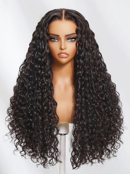 $100 OFF| Sunber Water Wave 7x5 Pre-Cut Lace Glueless Wet And Wavy Wig With Bye Bye Knots
