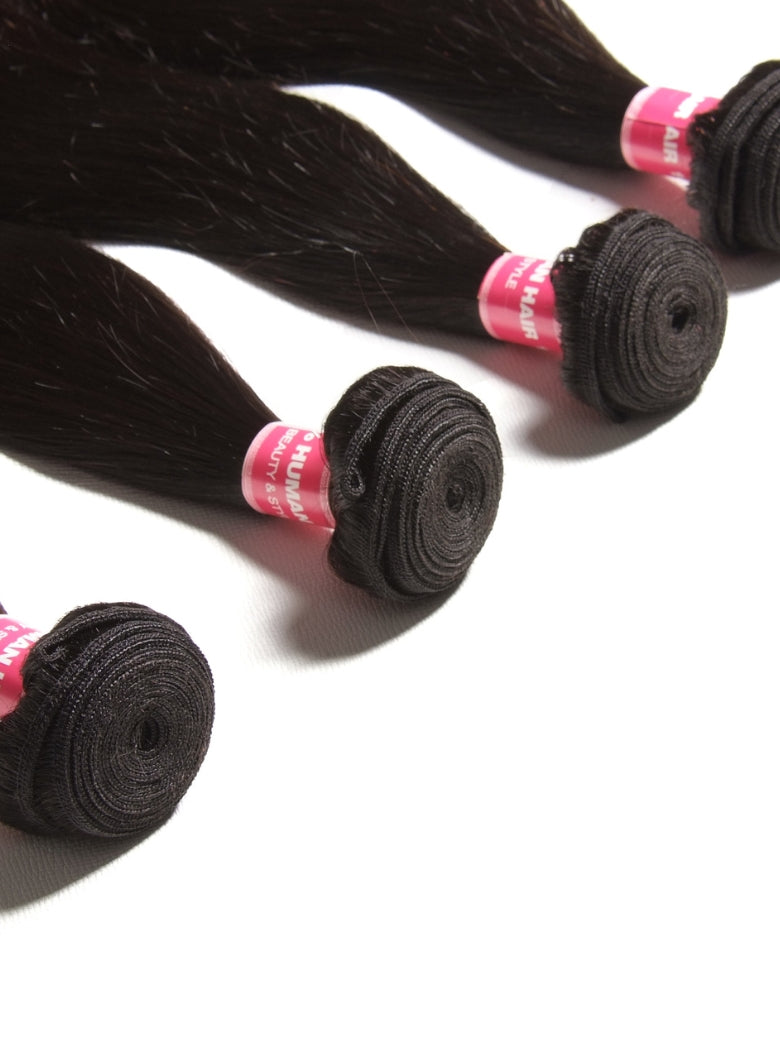 Sunber Hair Peruvian Straight Hair 4 Bundles New Remy Human Hair Weave