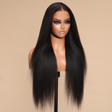Sunber Yaki Straight 7x5 Bye Bye Knots Lace Wear and Go Closure Wig With Bleach Knots
