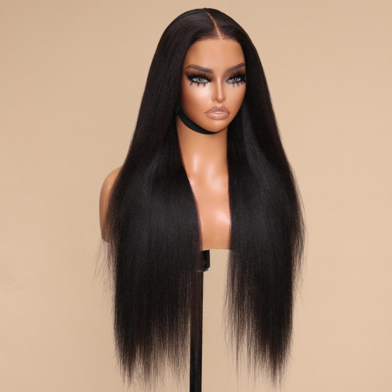 Sunber Yaki Straight 7x5 Bye Bye Knots Lace Wear and Go Closure Wig With Bleach Knots