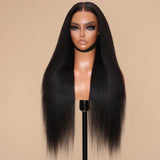 Sunber Yaki Straight 7x5 Bye Bye Knots Lace Wear and Go Closure Wig With Bleach Knots