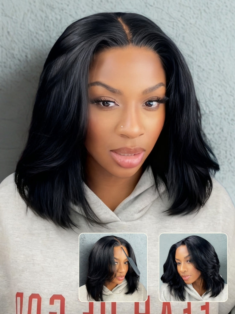 Extra 70% OFF | Sunber Hair Blunt Cut Straight Bob 7*5 Precut lace Human Hair Wig