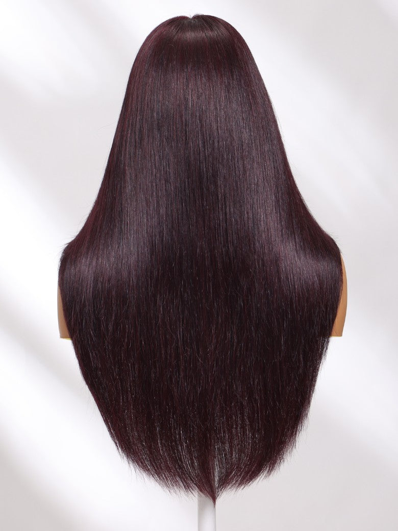 Sunber Black Cherry Lace Frontal Dark Burgundy Wig-Long Layered Cut &amp; Pre Everything &amp; Flash Sale