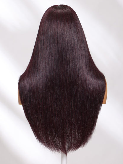 Sunber Black Cherry Lace Frontal Dark Burgundy Wig-Long Layered Cut &amp; Pre Everything &amp; Flash Sale