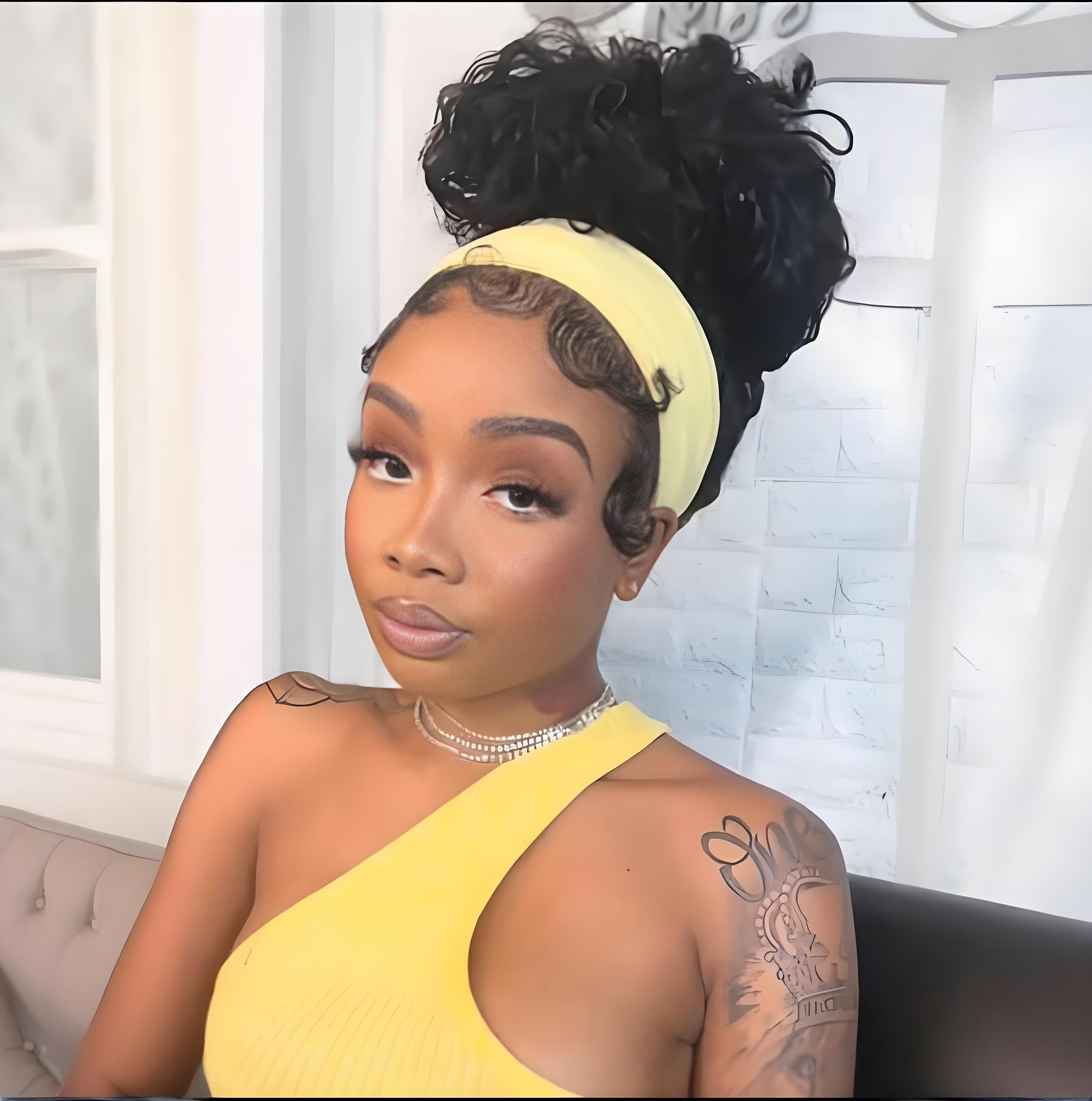 Flash Sale Sunber HookFit Water Wave Headband Wig Glueless Human Hair Wigs With Invisi Drawstring