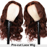 $100 Off Sunber Body Wave Wear & Go Reddish Brown 6x4.75 Pre-Cut Lace Wigs Pre-Plucked