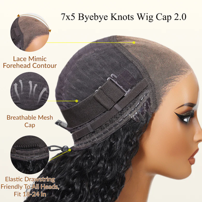 Sunber 7x5 Bye Bye Knots 4C Kinky Edge Baby Hair Jerry Curly Pre-Cut Lace Human Hair Wigs Bleached Knots With Invisi Drawstring