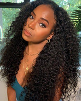 【24"=$94 28"=$125】Sunber Kinky Curly Skin Melt Lace Wigs Natural Hairline Lace Closure Wigs Flash Sale