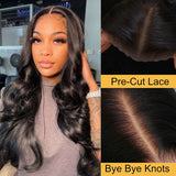 Flash Sale Sunber Glueless Pre-Cut Lace Wigs Body Wave 7x5 Bye Bye Knotsl Real Tangle-Free Human Hair Wigs