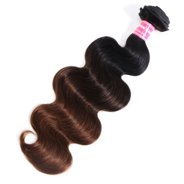 Sunber 1 Bundle Black to Chestnut Brown Ombre Loose Wave hair