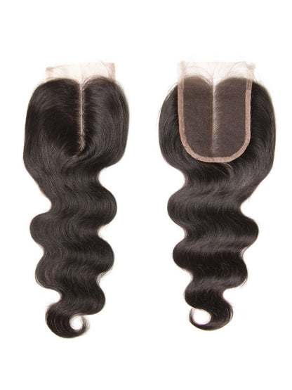 Sunber 1pcs 4*4 Lace Closure Body Wave Hairstyle, Three/Middle/Free Part Swiss Lace Closure