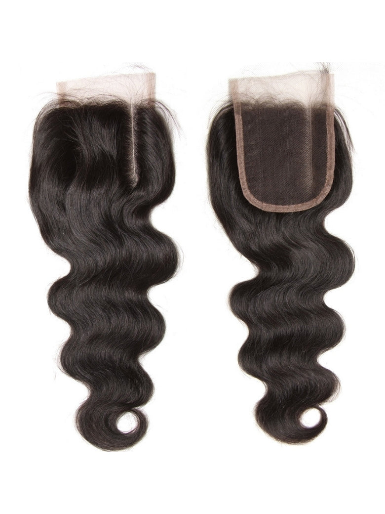 Sunber 1pcs 4*4 Lace Closure Body Wave Hairstyle, Three/Middle/Free Part Swiss Lace Closure