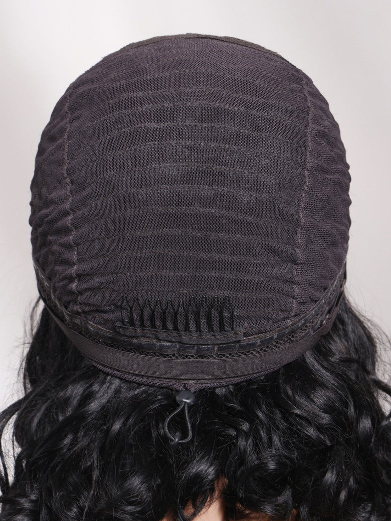 Sunber 220% density 6X4 Glueless Lace "C" Side Part Shoulder-length Body Wave Soft Blowout Wavy Bob Wig With Invisi Drawstring