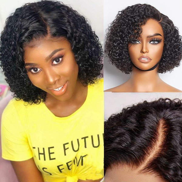 Sunber Bye Bye Knots 7x5 Side Deep Part Human Hair Curly Bob Wigs For Black Woman Pre Plucked Flash Sale