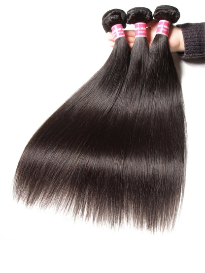 Sunber Hair Thick Peruvian Straight 1/3 Bundles Hair Weave With Remy Human Hair Extensions
