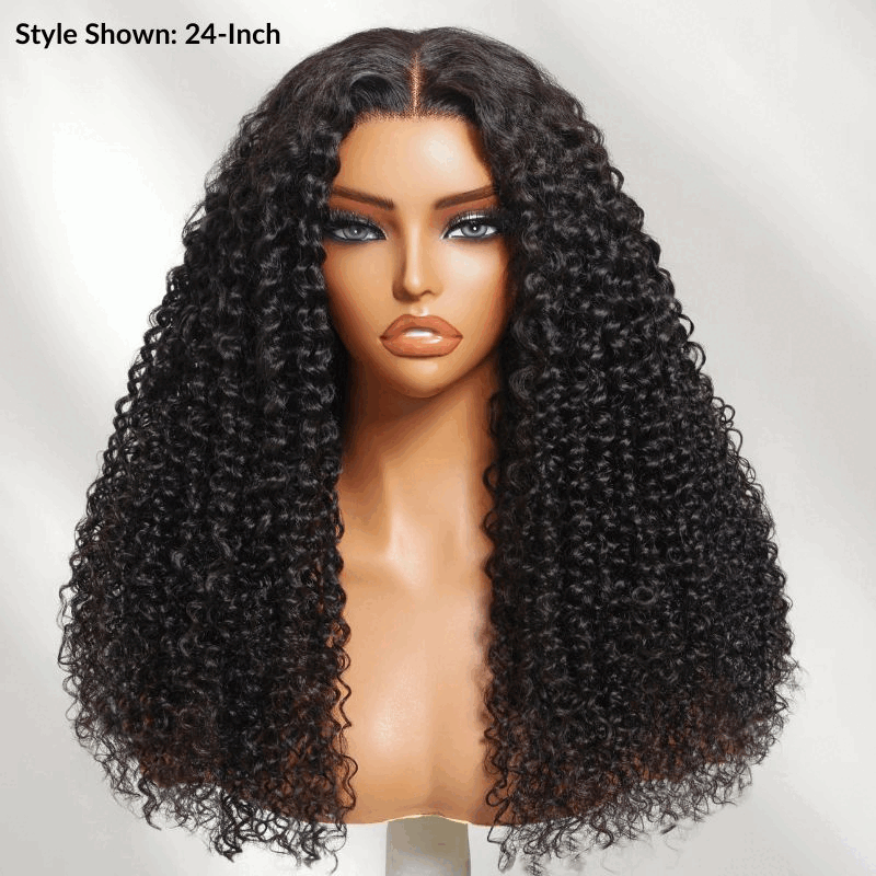 Sunber 7x5 Bye Bye Knots 4C Kinky Edge Baby Hair Jerry Curly Pre-Cut Lace Human Hair Wigs Bleached Knots With Invisi Drawstring