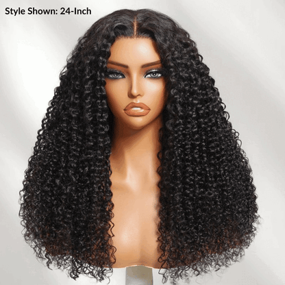 Sunber 7x5 Bye Bye Knots 4C Kinky Edge Baby Hair Jerry Curly Pre-Cut Lace Human Hair Wigs Bleached Knots With Invisi Drawstring