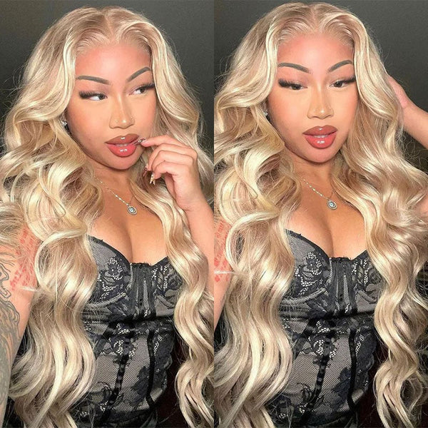 Sunber Layered Cut Dusty Blonde Body Wave 13x4 Pre-Everything Lace Front Human Hair Wigs