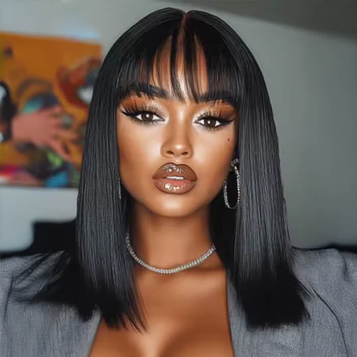 Sunber Put on & Go Glueless Silk Straight Bob Wig Machine Made Vip Member Flash Sale| Limited Stock