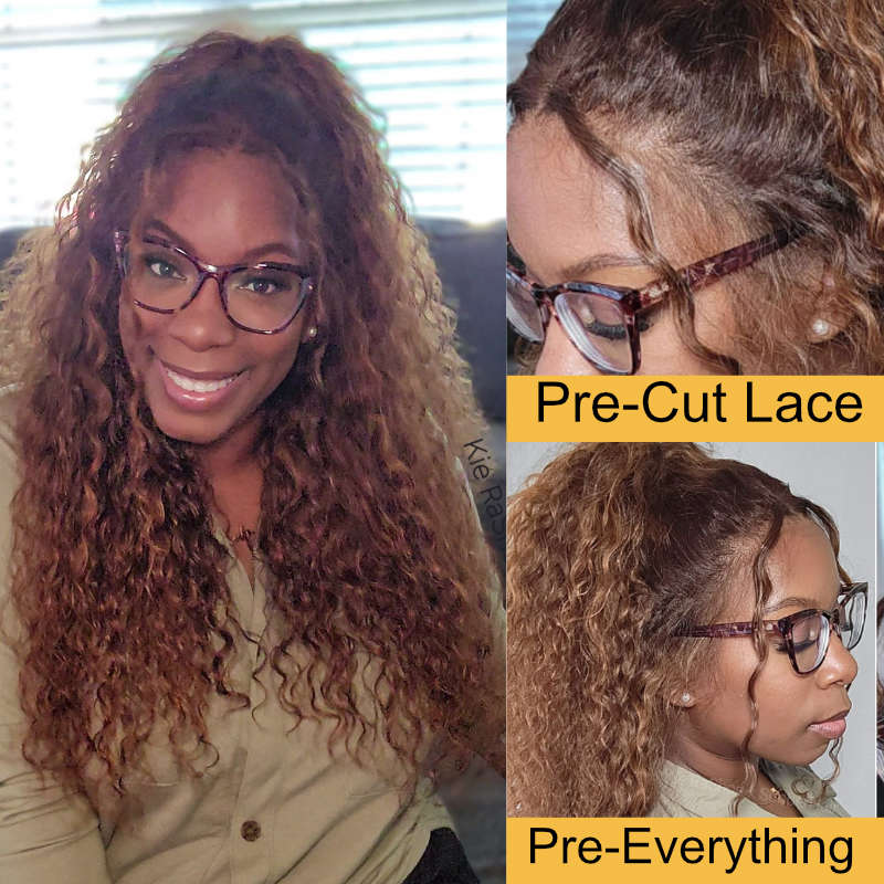 New User Exclusive |Sunber Piano Brown Highlight Big Curly 13*4 Lace Frontal Wigs Balayage Water Wave Human Hair