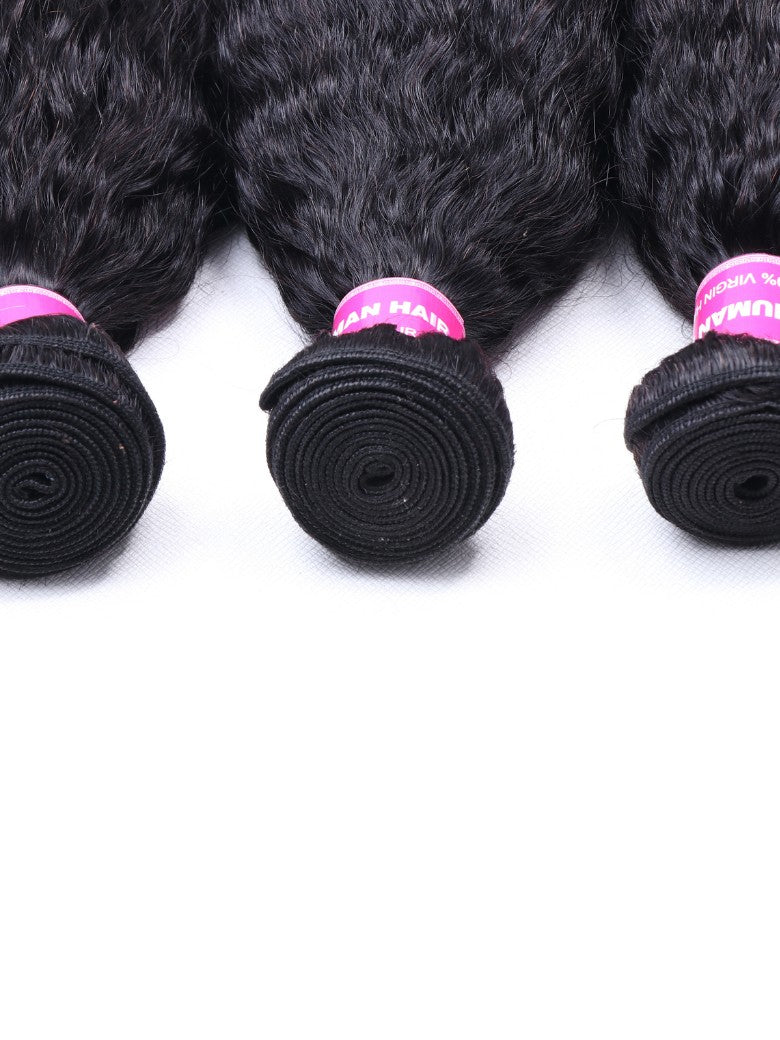 Sunber Hair 3 Bundles Brazilian Kinky Straight Hair Weft On Sale 8-26 Inches 100% Human Hair