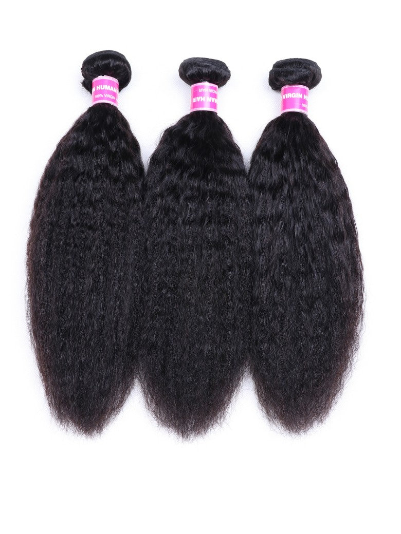 Sunber Hair 3 Bundles Brazilian Kinky Straight Hair Weft On Sale 8-26 Inches 100% Human Hair