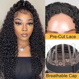 Sunber Afro Kinky Curly 6x4.75 Pre-Cut Lace Closure Wigs Real Human Hair For Women