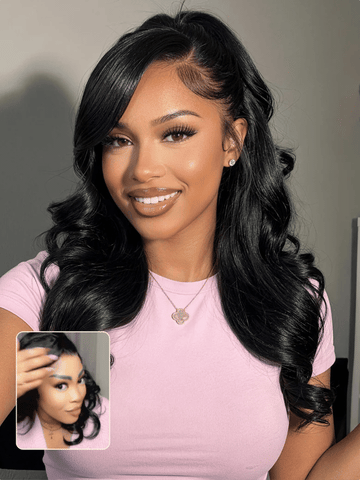 [20''=$115]Sunber 180% Density 13x4 Pre-Everything Loose Wave Glueless Lace Frontal Wig –Feathered Style and Elastic Drawstring Flash Sale