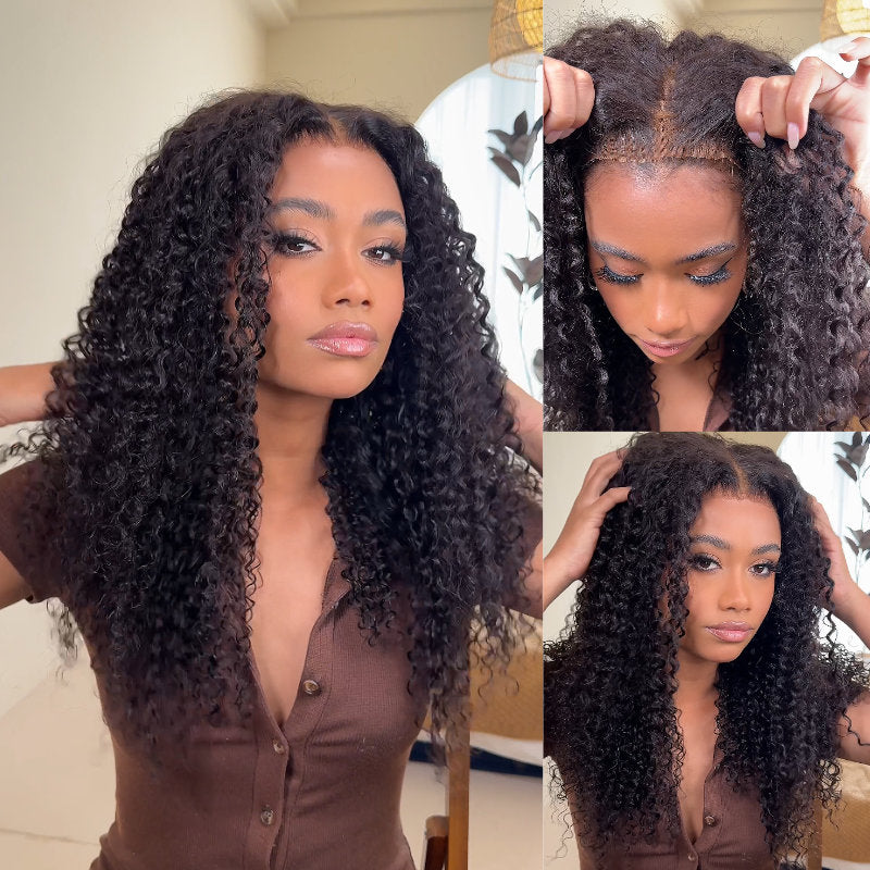 $100 OFF| Sunber Jerry Curly 7x5 Bye Bye Knots Glueless Wigs Invisible Human Hair Wig