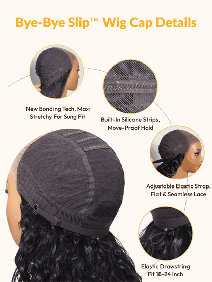 Sunber Burgundy Red Layered Body Wave 7x5 Pre Cut Glueless Wig with Invisi Drawstring